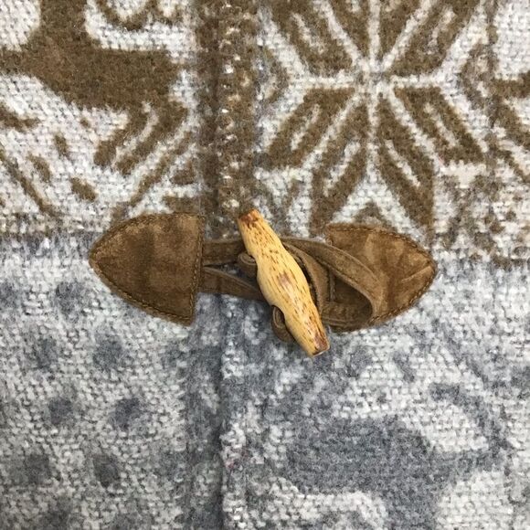 𝅺VINTAGE Imperial Connection wool blend vest deer grey beige ecru leather small - Picture 3 of 11